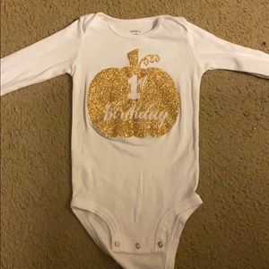 Vinyl Pumpkin 1st birthday onesie